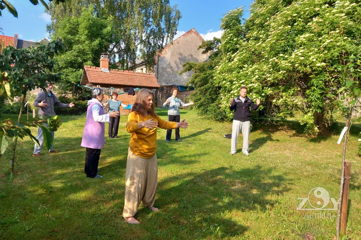 Der Große Baum steht im Garten